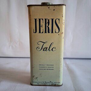 Vintage Jeris Talc Powder Metal Container